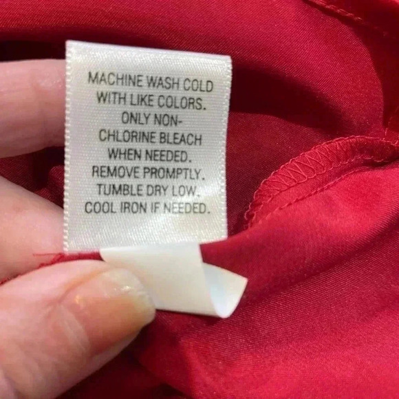 Beautiful Ruffled V-Neck Red Valentines Blouse with puffed 3/4 bell sleeve - Picture 5 of 6